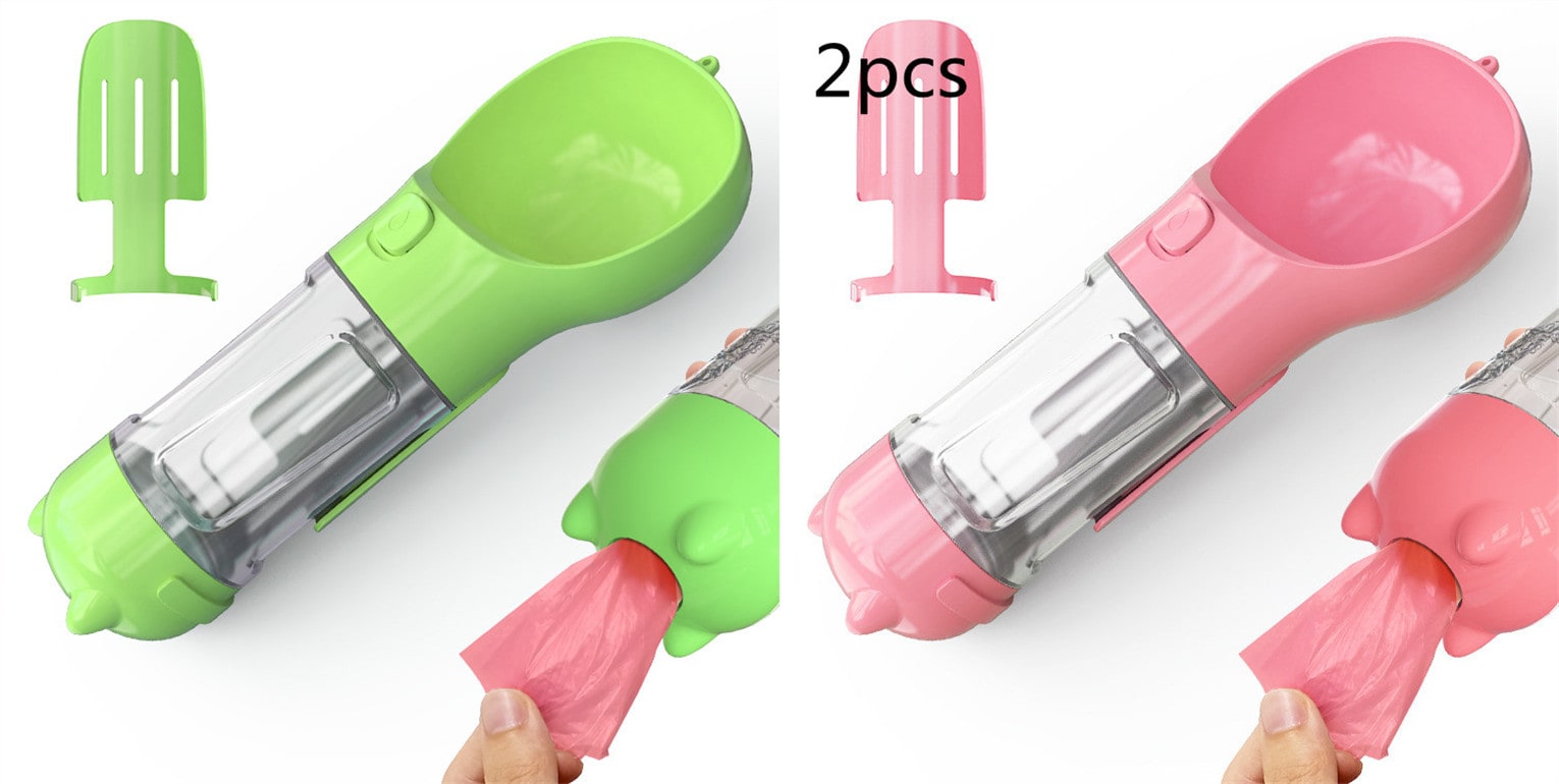 Dog Water Bottle and Dispenser with Portable Bowl and Waste Bag Storage for Travel - Image 43