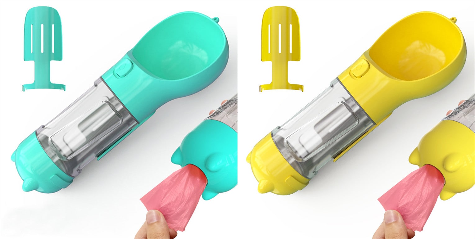 Dog Water Bottle and Dispenser with Portable Bowl and Waste Bag Storage for Travel - Image 47