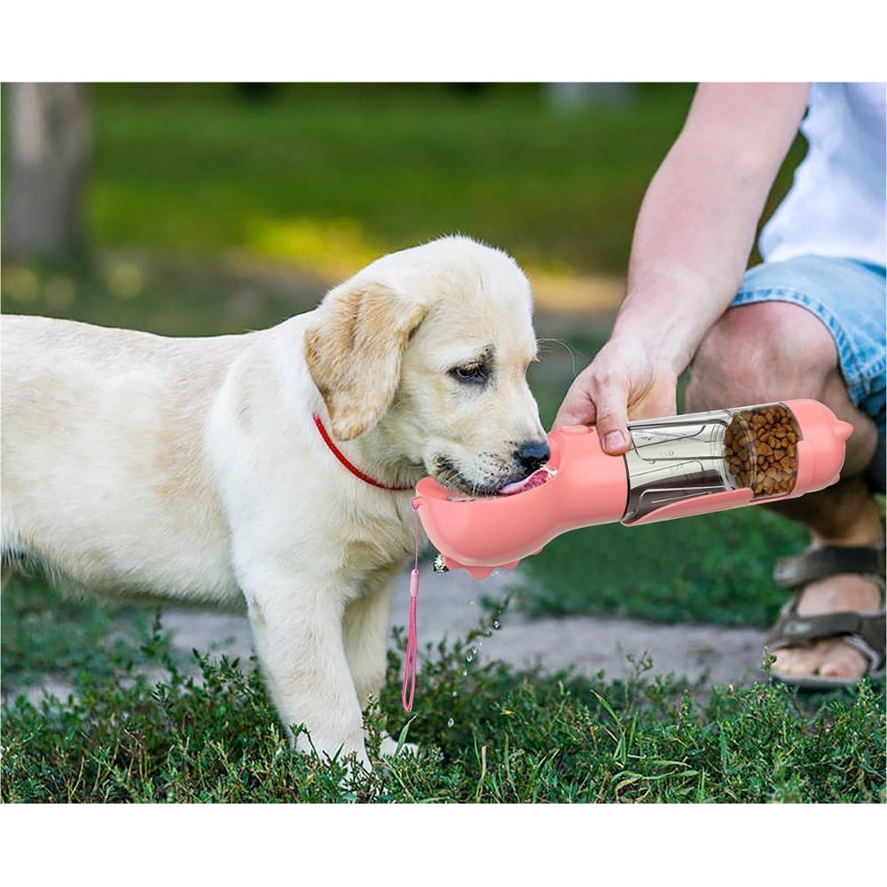Dog Water Bottle and Dispenser with Portable Bowl and Waste Bag Storage for Travel - Image 6