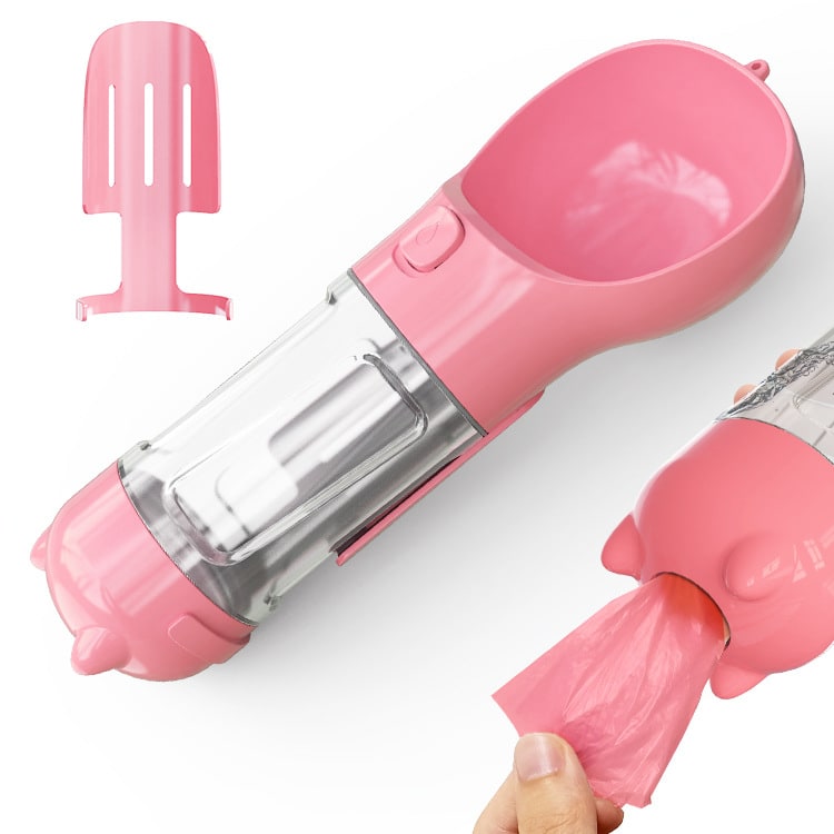 Dog Water Bottle and Dispenser with Portable Bowl and Waste Bag Storage for Travel - Image 7