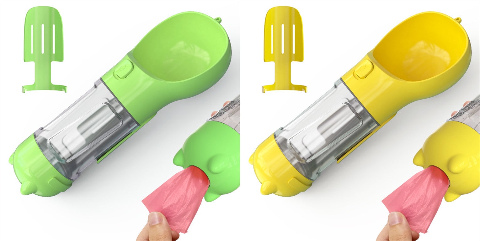 Dog Water Bottle and Dispenser with Portable Bowl and Waste Bag Storage for Travel - Image 8