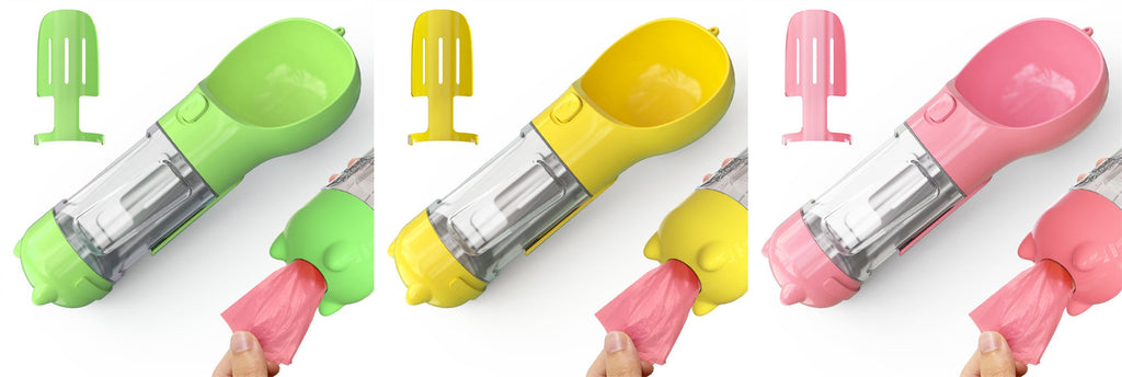 Dog Water Bottle and Dispenser with Portable Bowl and Waste Bag Storage for Travel - Image 9