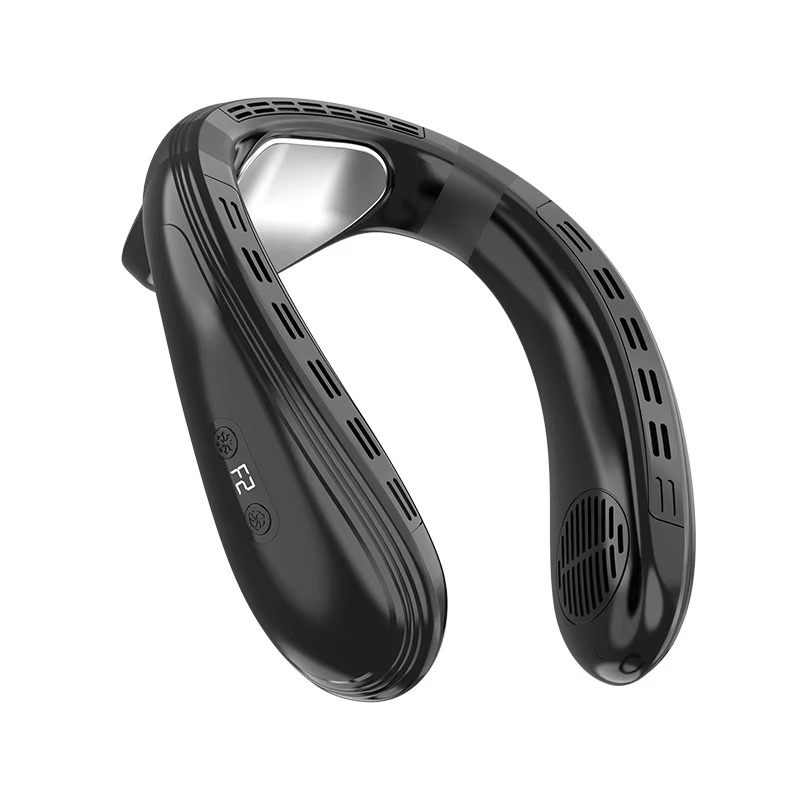 Rechargeable Portable Neck Fan – Wearable Cooling with Surround Airflow & Long Battery Life