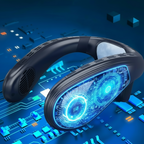 Rechargeable Portable Neck Fan – Wearable Cooling with Surround Airflow & Long Battery Life