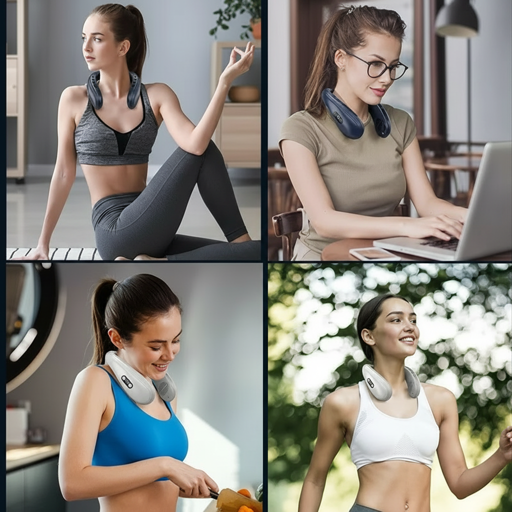 Rechargeable Portable Neck Fan – Wearable Cooling with Surround Airflow & Long Battery Life