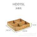 Drawer Organizer with Four Compartments Woven Seagrass Kitchen Utensil Storage Tray - Image 4