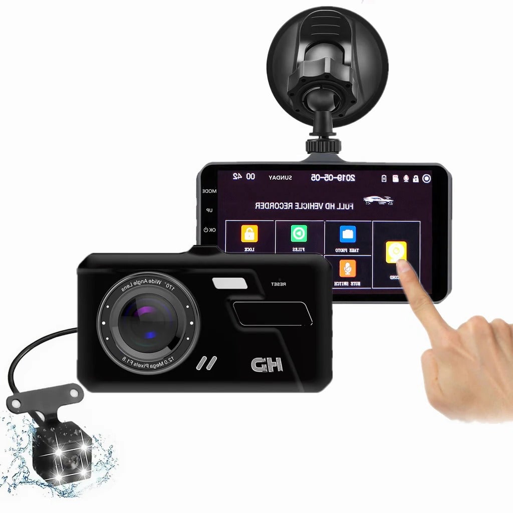 Dual Dash Cam 1080p Full HD Car Camera with Front and Rear View Lcd Screen and Waterproof - Image 1