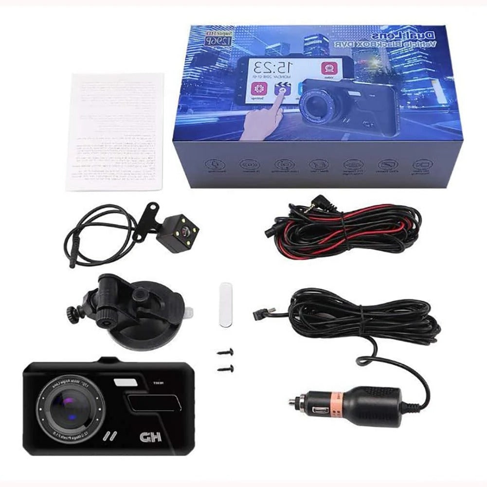 Dual Dash Cam 1080p Full HD Car Camera with Front and Rear View Lcd Screen and Waterproof - Image 2