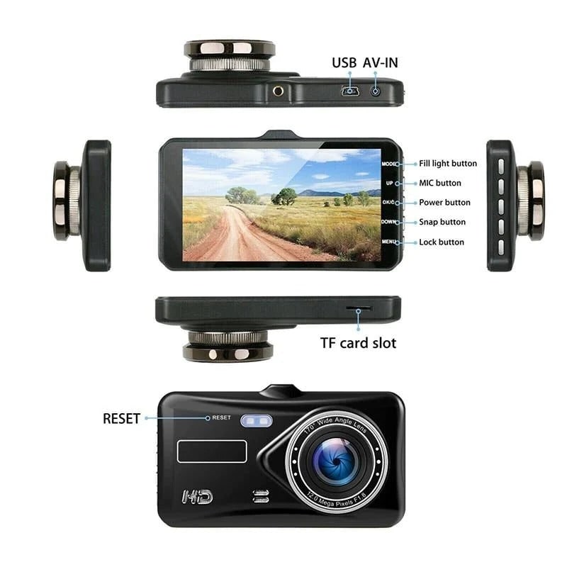 Dual Dash Cam 1080p Full HD Car Camera with Front and Rear View Lcd Screen and Waterproof - Image 3