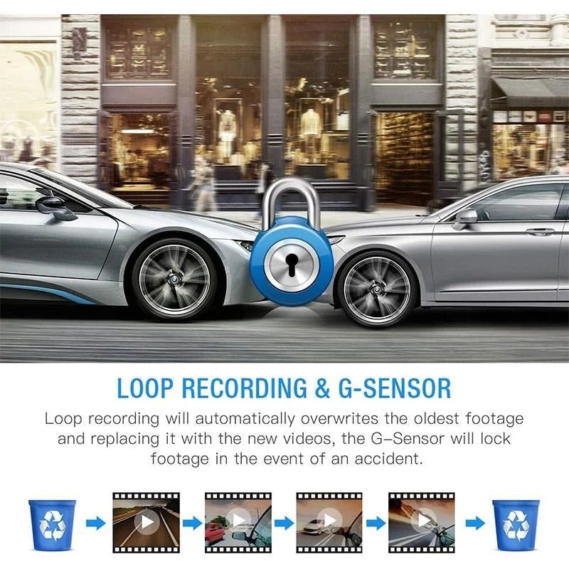 Dual Dash Cam 1080p Full HD Car Camera with Front and Rear View Lcd Screen and Waterproof - Image 6