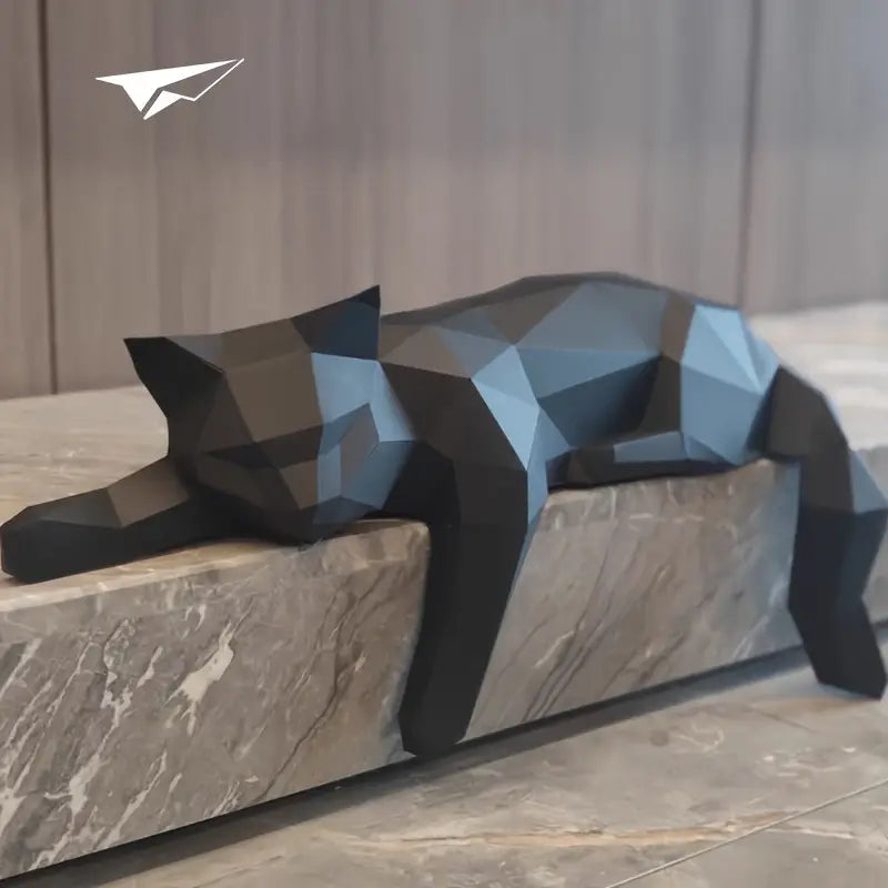 Contemporary Cat Sculpture for Modern Home Decor – Minimalist Decorative Accent for Living Room, Office and Shelves