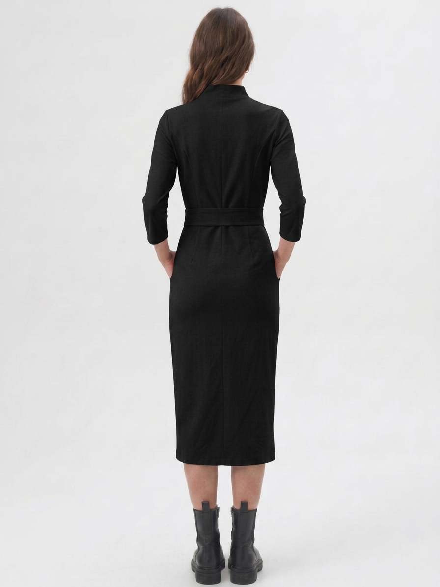 Tailored Liora Dress - flattering wrap-style neckline