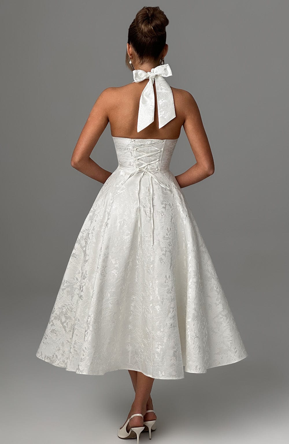 Kimberly | Halter Midi Dress for Women - Perfect Wedding Guest Attire