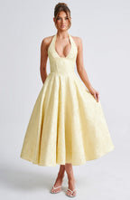 Kimberly | Halter Midi Dress for Women - Perfect Wedding Guest Attire