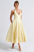 Kimberly | Halter Midi Dress for Women - Perfect Wedding Guest Attire