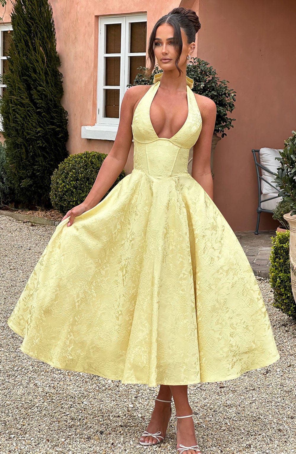 Kimberly | Halter Midi Dress for Women - Perfect Wedding Guest Attire