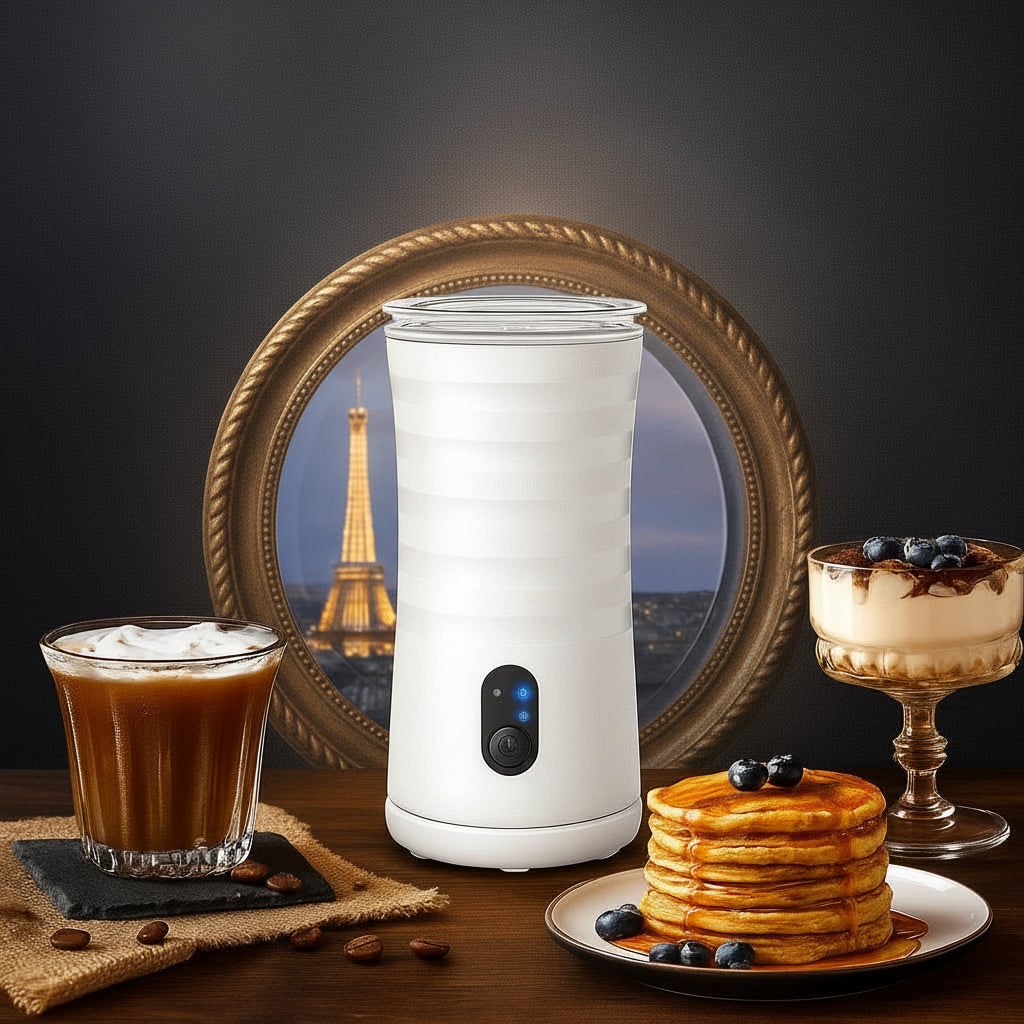 Electric Automatic Milk Frother with Steamer and Clear Lid for Cappuccino Latte - Image 4