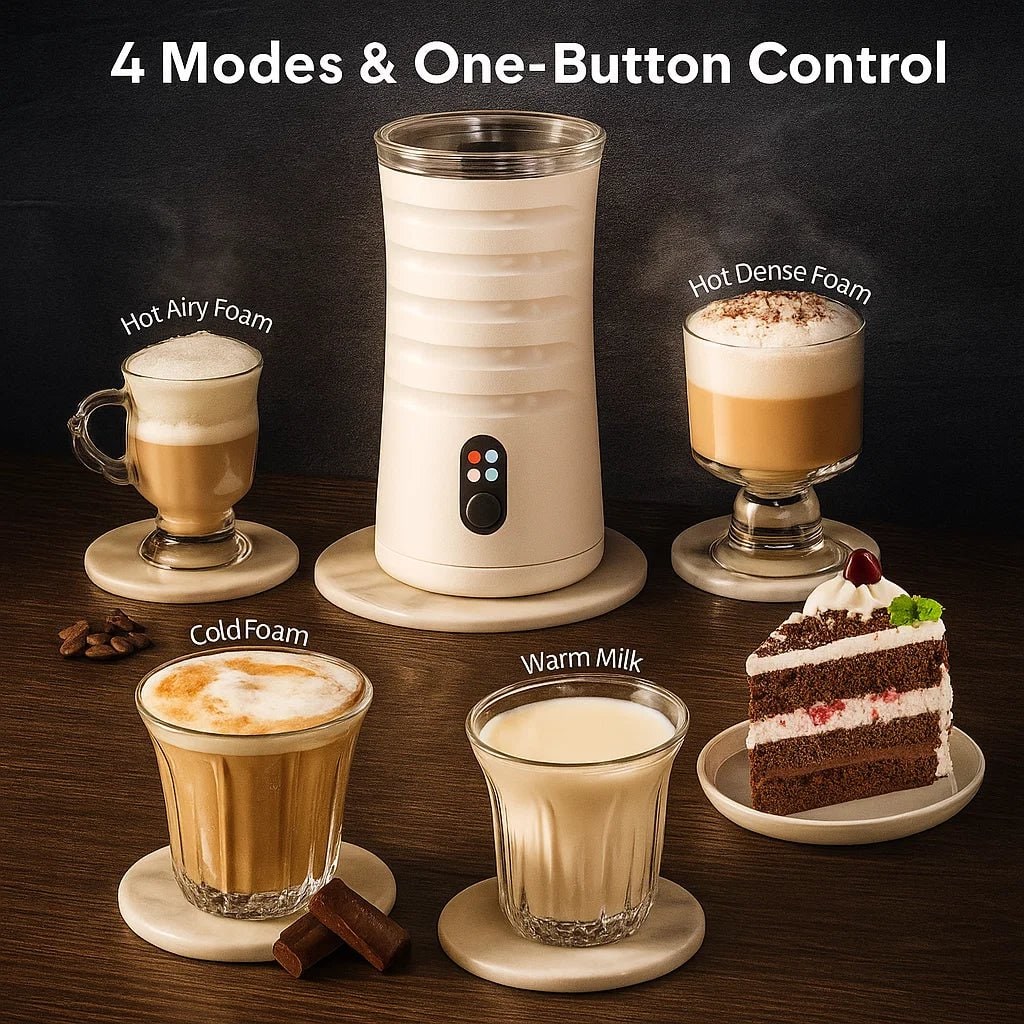 Electric Automatic Milk Frother with Steamer and Clear Lid for Cappuccino Latte - Image 7