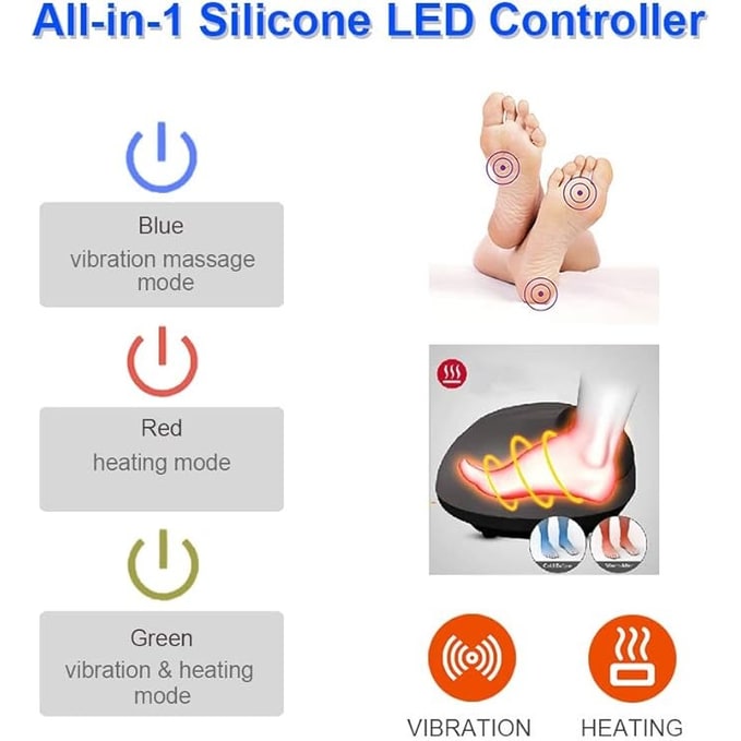 Electric Foot Warmer and Shiatsu Massager with Heat and Vibration Massage Pouch Heated - Image 4