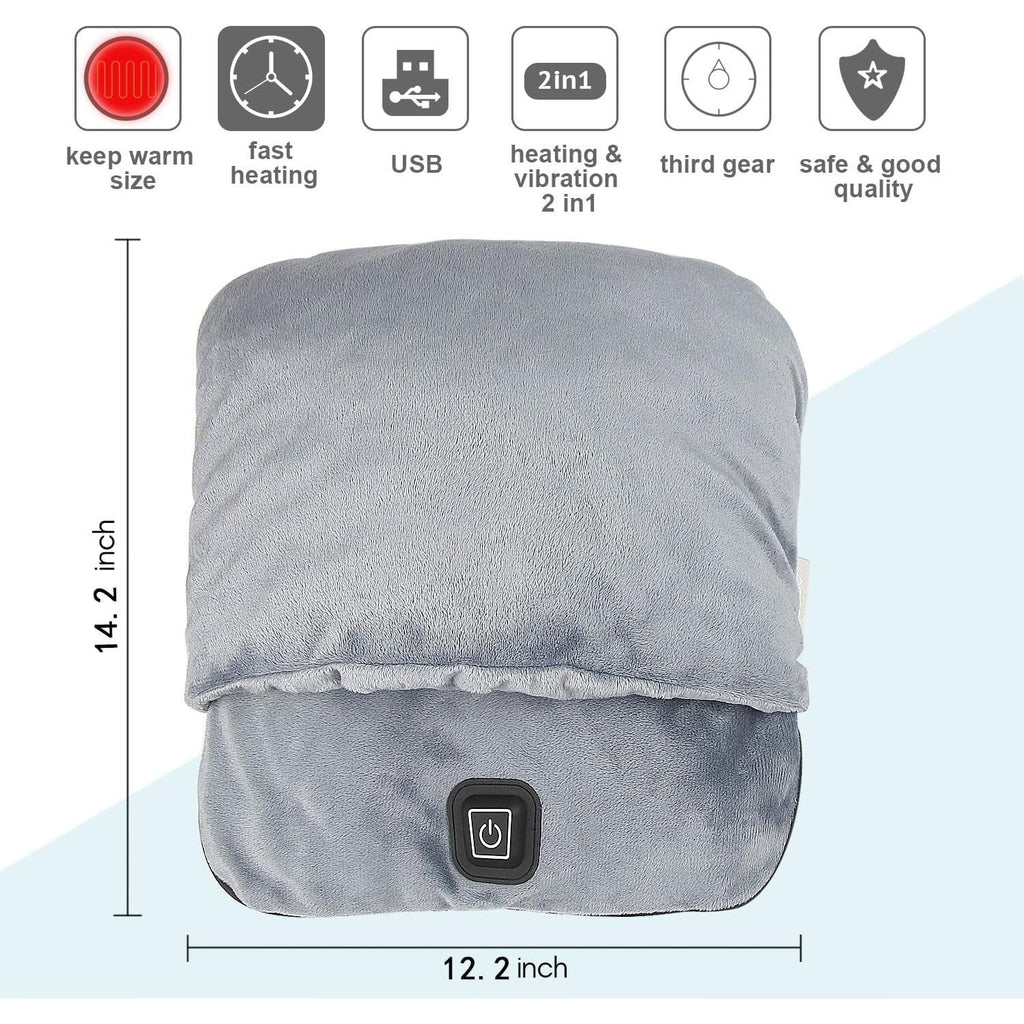 Electric Foot Warmer and Shiatsu Massager with Heat and Vibration Massage Pouch Heated - Image 9