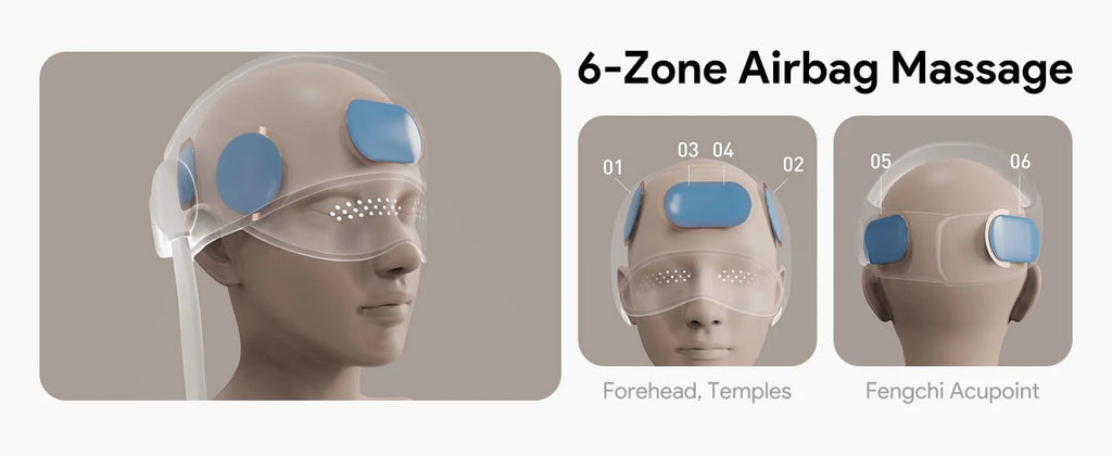 Electric Head and Scalp Massager Eye Compress and Air Pressure Heated Therapy And Stone Massage - Image 10