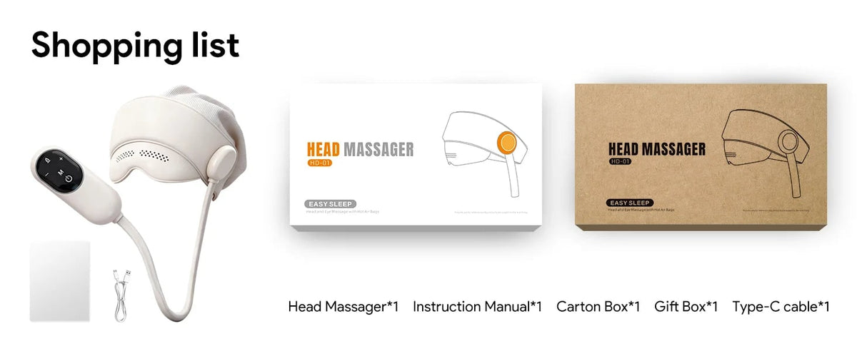 Electric Head and Scalp Massager Eye Compress and Air Pressure Heated Therapy And Stone Massage - Image 18