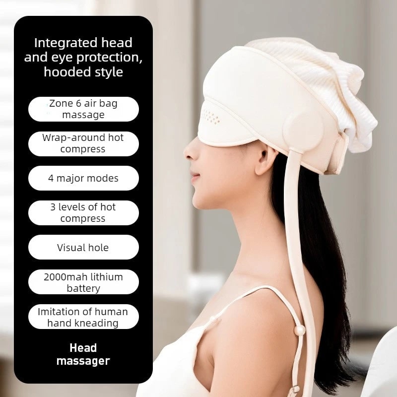 Electric Head and Scalp Massager Eye Compress and Air Pressure Heated Therapy And Stone Massage - Image 20