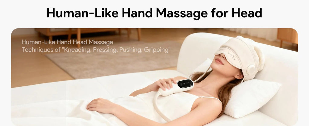 Electric Head and Scalp Massager Eye Compress and Air Pressure Heated Therapy And Stone Massage - Image 9