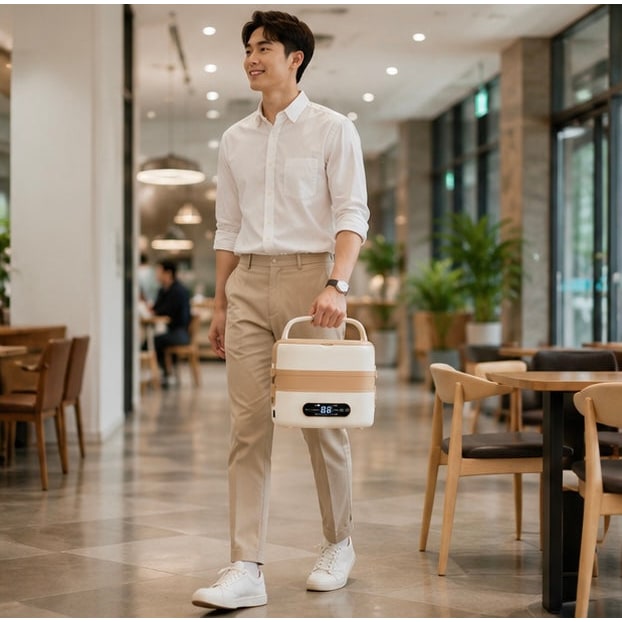 Electric Heated Bento Box Lunch Bag with Stainless Steel Containers and Portable Food Warmer - Image 11