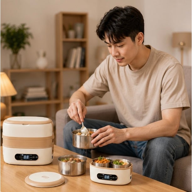 Electric Heated Bento Box Lunch Bag with Stainless Steel Containers and Portable Food Warmer - Image 12