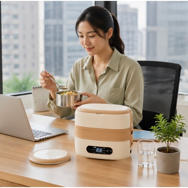 Electric Heated Bento Box Lunch Bag with Stainless Steel Containers and Portable Food Warmer - Image 13