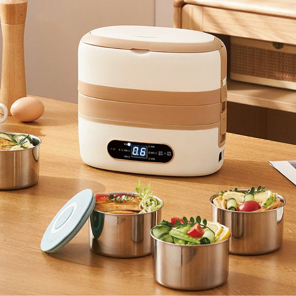 Electric Heated Bento Box Lunch Bag with Stainless Steel Containers and Portable Food Warmer - Image 8