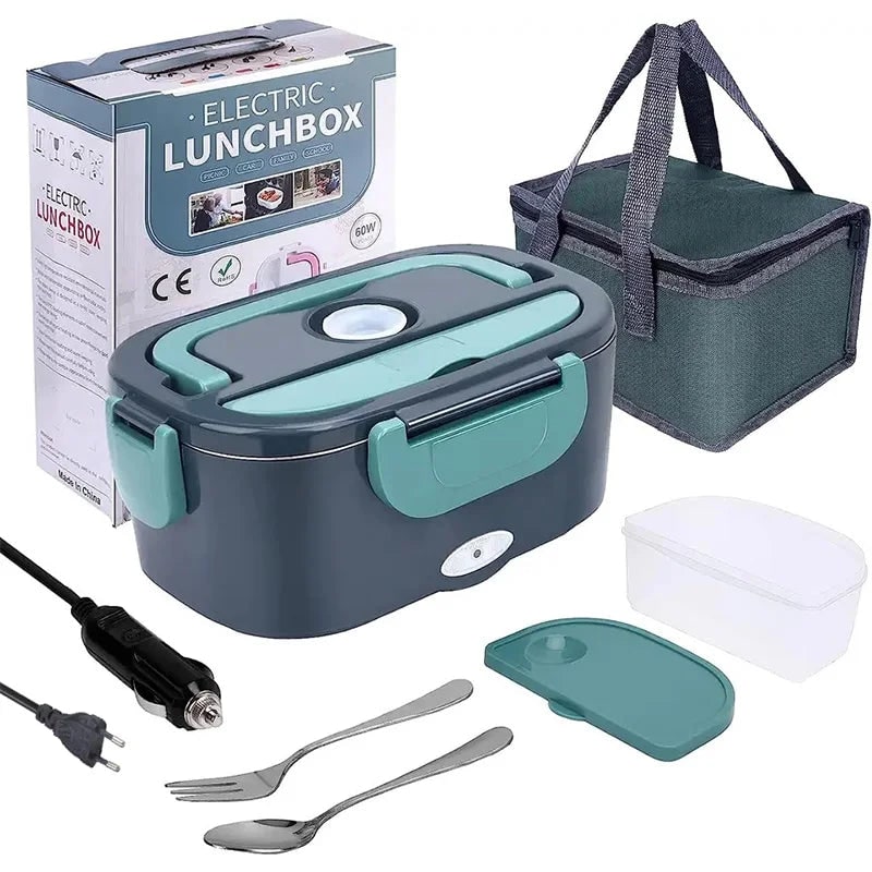 Electric Heated Insulated Lunch Box Warmer with Stainless Steel Tray and Portable Carrying Handle - Image 1