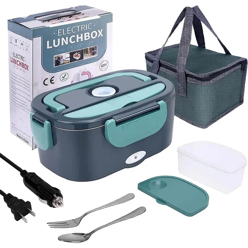 Electric Heated Insulated Lunch Box Warmer with Stainless Steel Tray and Portable Carrying Handle - Image 3