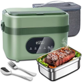 Electric Heated Lunch Box with Stainless Steel Tray LED Display and Carrying Handle for Work Travel - Image 2