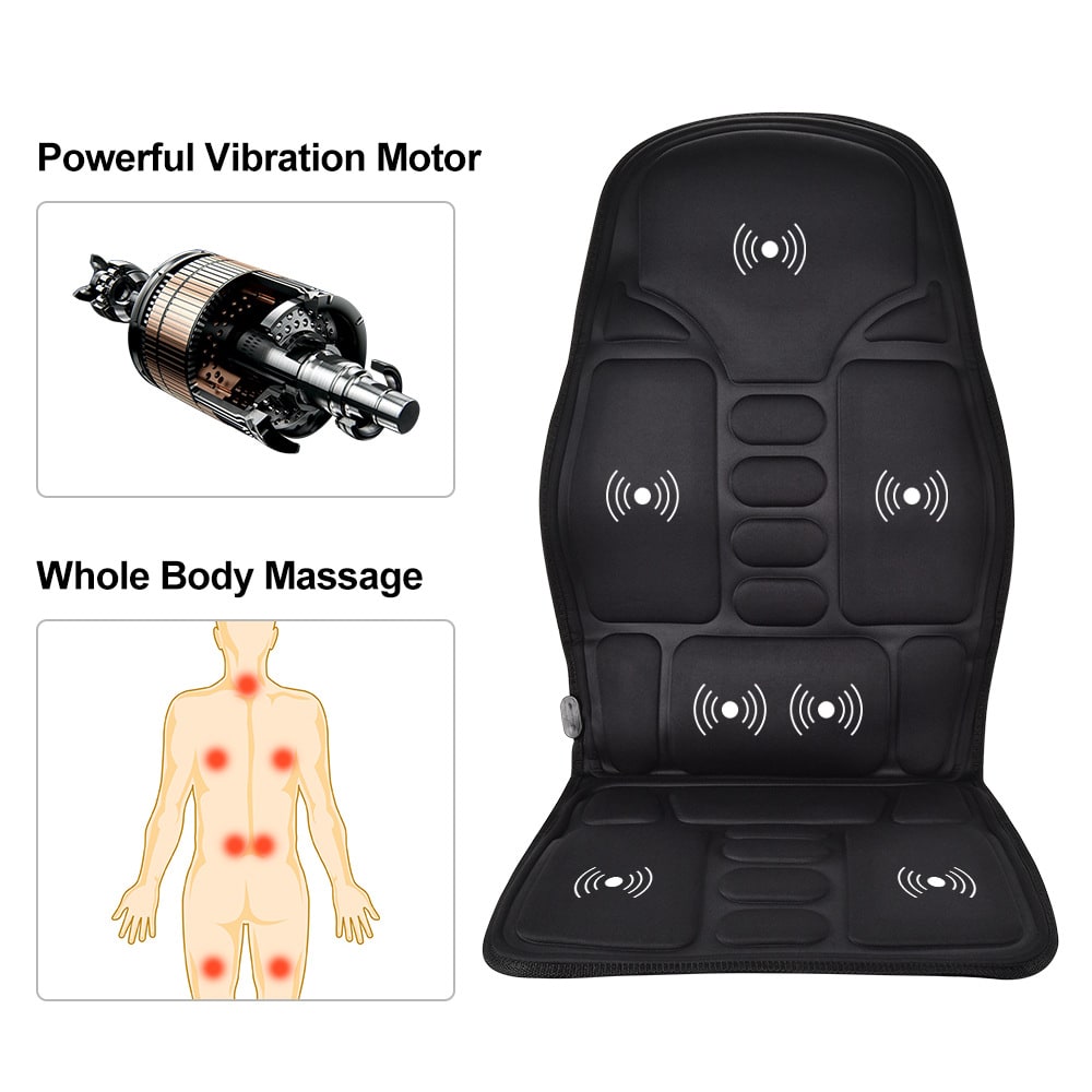 Electric Heated Massage Seat Cushion with Memory Foam for Desk Chair and Office with Remote Control - Image 1
