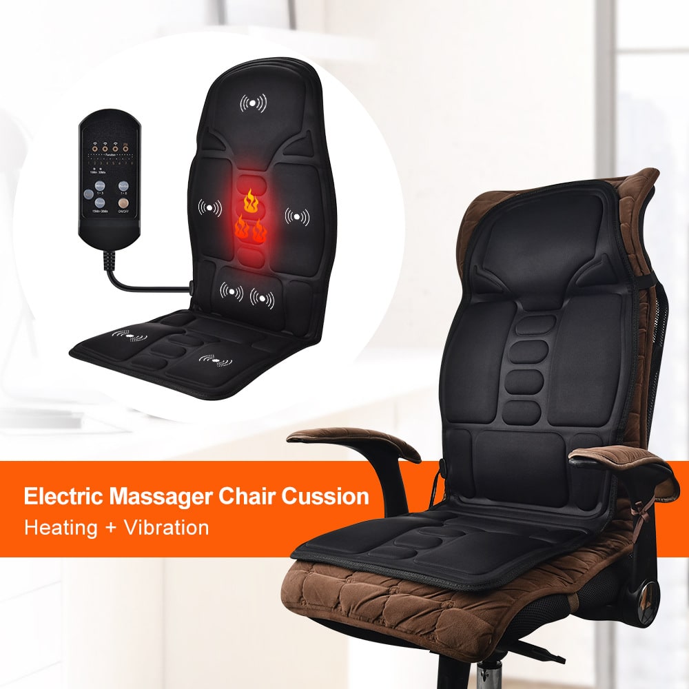 Electric Heated Massage Seat Cushion with Memory Foam for Desk Chair and Office with Remote Control - Image 4
