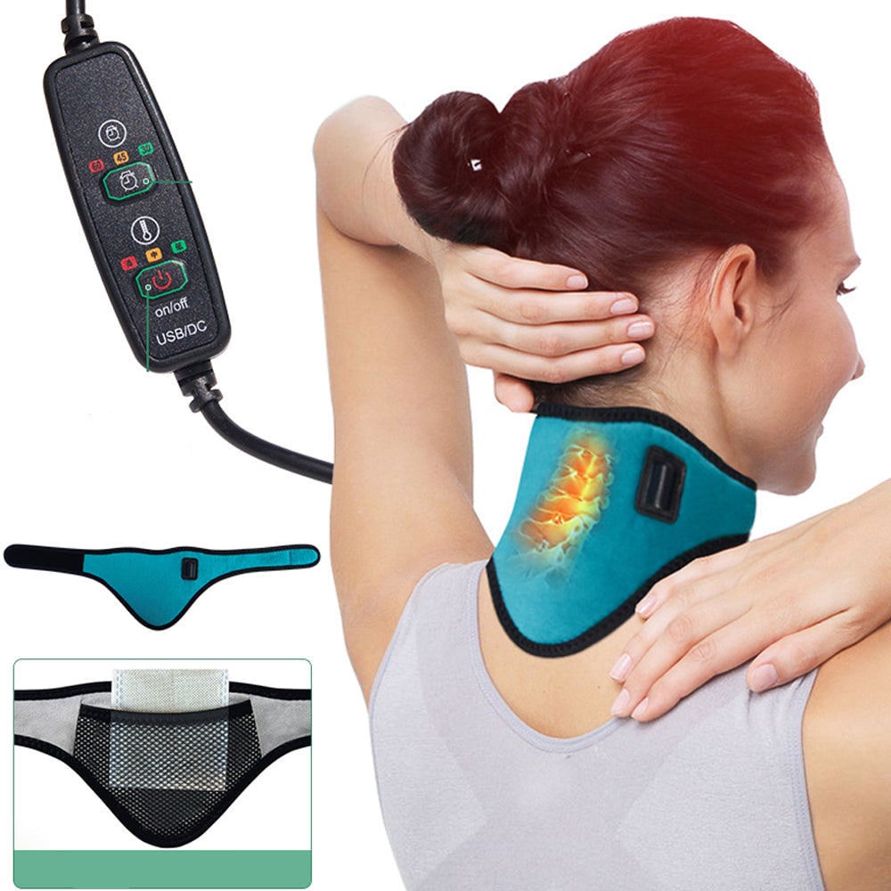Electric Heated Neck Wrap and Heating Pad with USB Controller and Heat Settings Pillow - Image 1