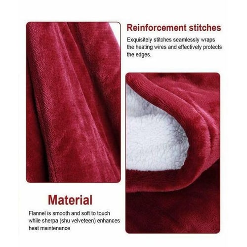Electric Heated Throw Blanket with Sherpa Fleece Flannel Exterior and Auto Shut-Off Timer - Image 6