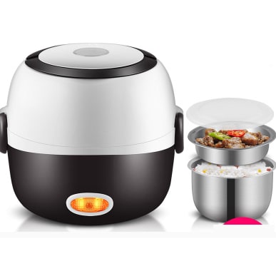 Electric Heating Lunch Box with Stainless Steel Bowls and Detachable Power Cord Heated - Image 4
