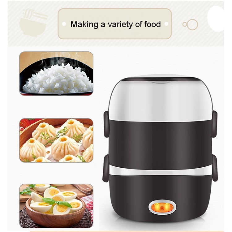 Electric Heating Lunch Box with Stainless Steel Bowls and Detachable Power Cord Heated - Image 5