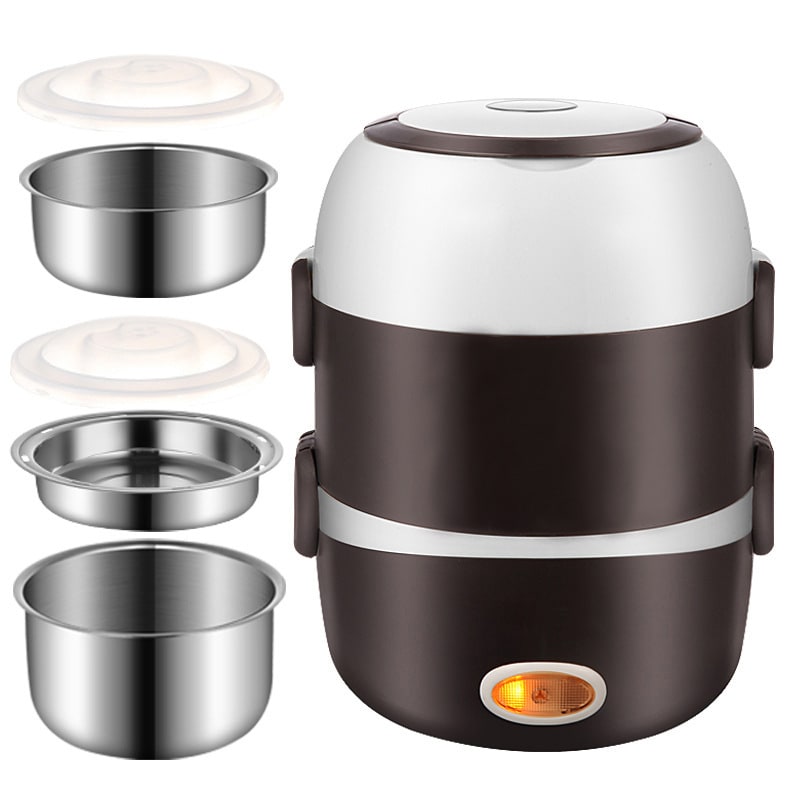 Electric Heating Lunch Box with Stainless Steel Bowls and Detachable Power Cord Heated - Image 7