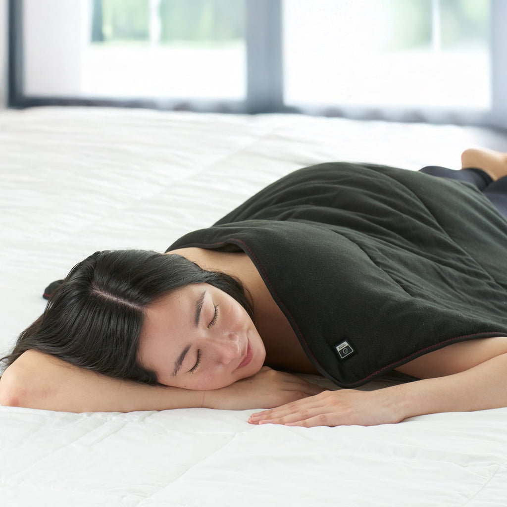 Electric Heating Pad for Lower Back Pain with Fleece Cover and Red Stitching Menstrual - Image 2