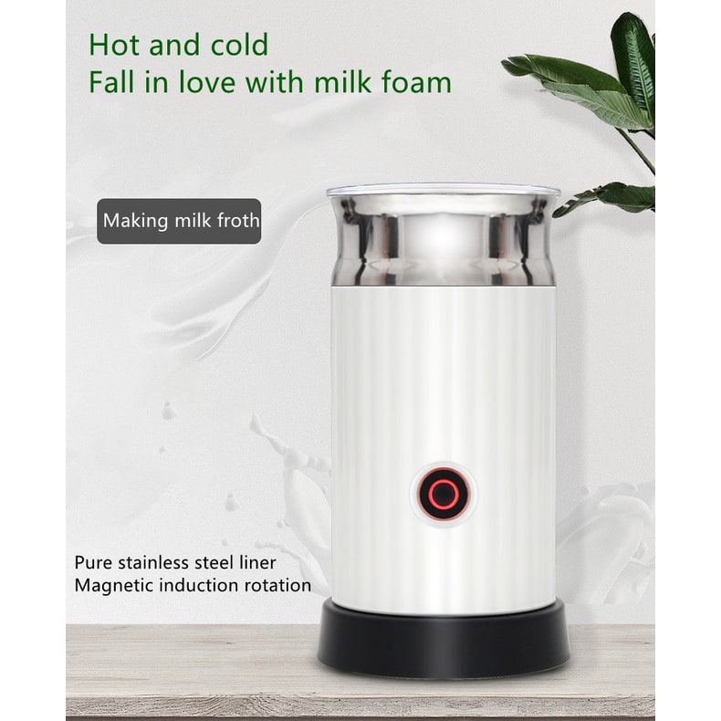 Electric Milk Frother and Heater with Stainless Steel Frothy Whisk Automatic 250ml Capacity - Image 1