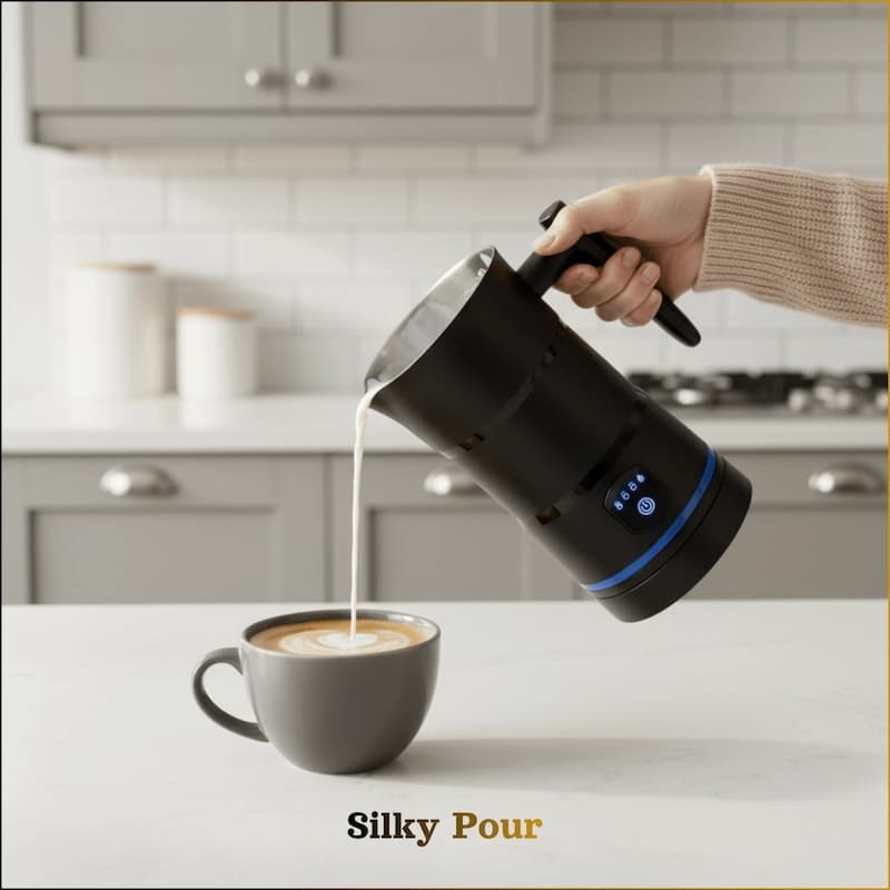 Electric Milk Frother and Steamer with Four Frothing Modes and Automatic Heating - Image 2