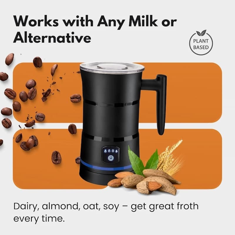 Electric Milk Frother and Steamer with Four Frothing Modes and Automatic Heating - Image 5