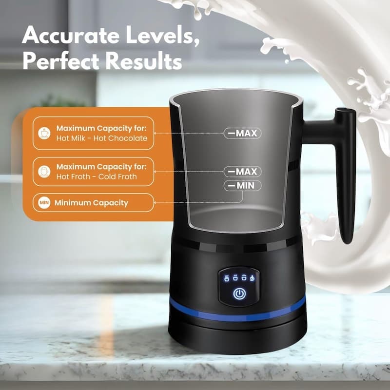 Electric Milk Frother and Steamer with Four Frothing Modes and Automatic Heating - Image 7