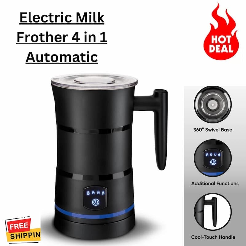 Electric Milk Frother and Steamer with Four Frothing Modes and Automatic Heating - Image 8