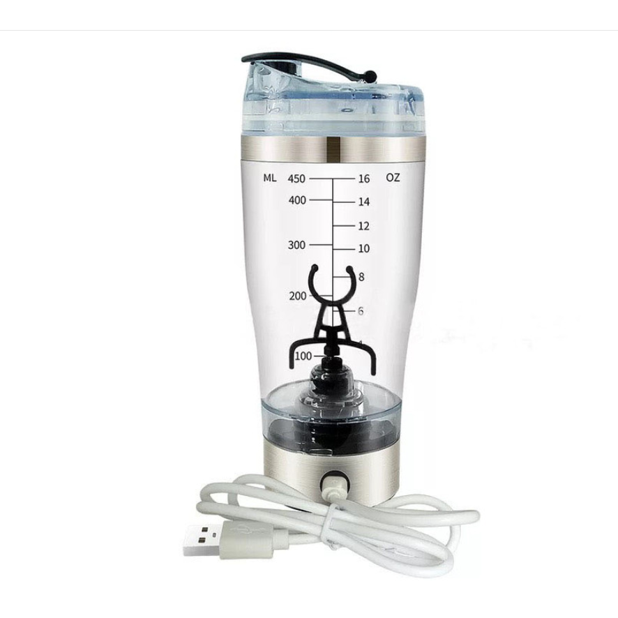 Electric Protein Drink Shaker Bottle with USB Charging and Mixing Paddle for Powder Shakes - Image 1