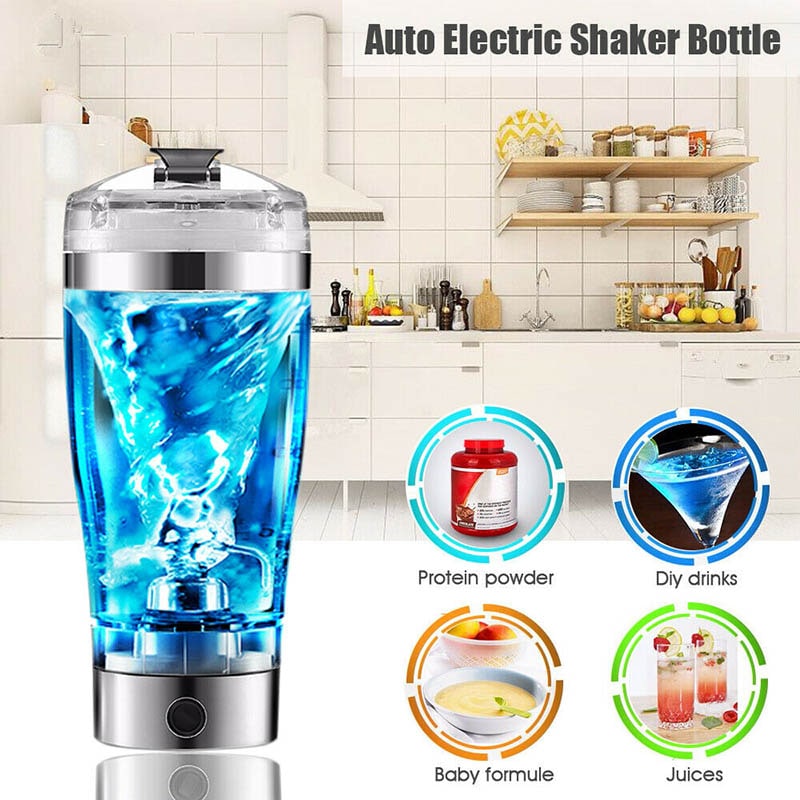 Electric Protein Drink Shaker Bottle with USB Charging and Mixing Paddle for Powder Shakes - Image 10